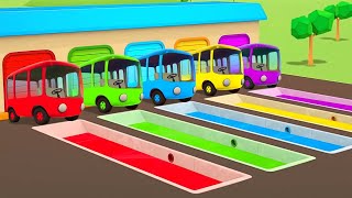 ¡Autobuses infantiles! Vehículos de Servicio. Dibujos animados de coches y autobuses para niños