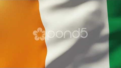 Ivory Coast Flag Waving In The Wind. Looping Sun Rises Style. Animation Loop