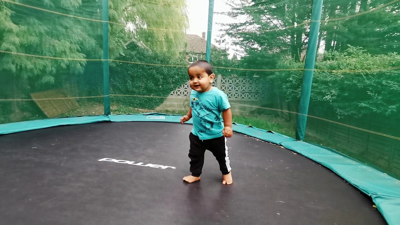 Baby playing on Trampoline YouTube
