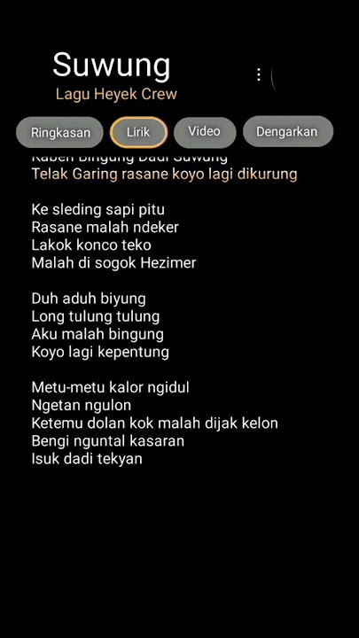 Lirik lagu suwung heyek crew #viral #tiktok