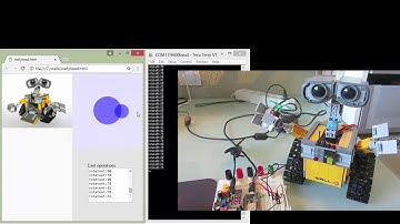 Wall-E controlled by an arduino from desktop web browser with JavaScript.