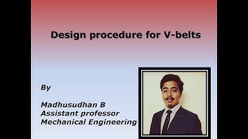 Design procedure for V-belts