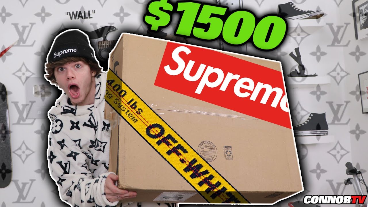 $1500 Hypebeast Mystery Box! Louis Vuitton Off-White Supreme Designer - YouTube