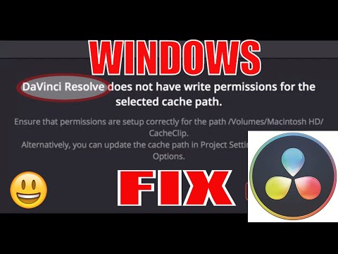 Davinci Resolve Cache/gallery error windows fix