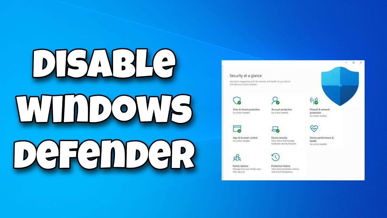 How To Disable Windows Defender in windows 10 - YouTube