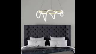 Dazuma_Ceiling Lights_Creative DIY LED Strip Electroplated Metal Modern Chandelier Pendant Light