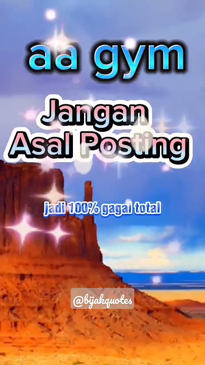 JANGAN SERBA POSTING #ceramahsingkat #aagym #ustadzadihidayat