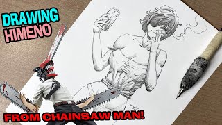 Drawing Himeno From Chainsaw Man But In Comic Book Style *Real Time Draw Along*