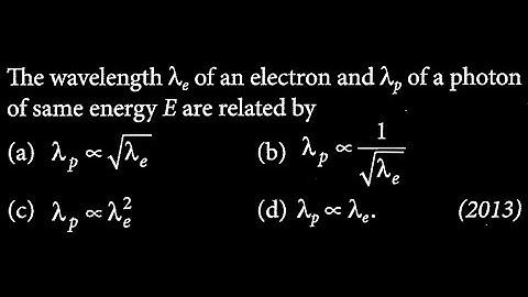 The wavelength λ of an electron and 2p of a photon P of same energy E are related by  MP DTS 08 Q8