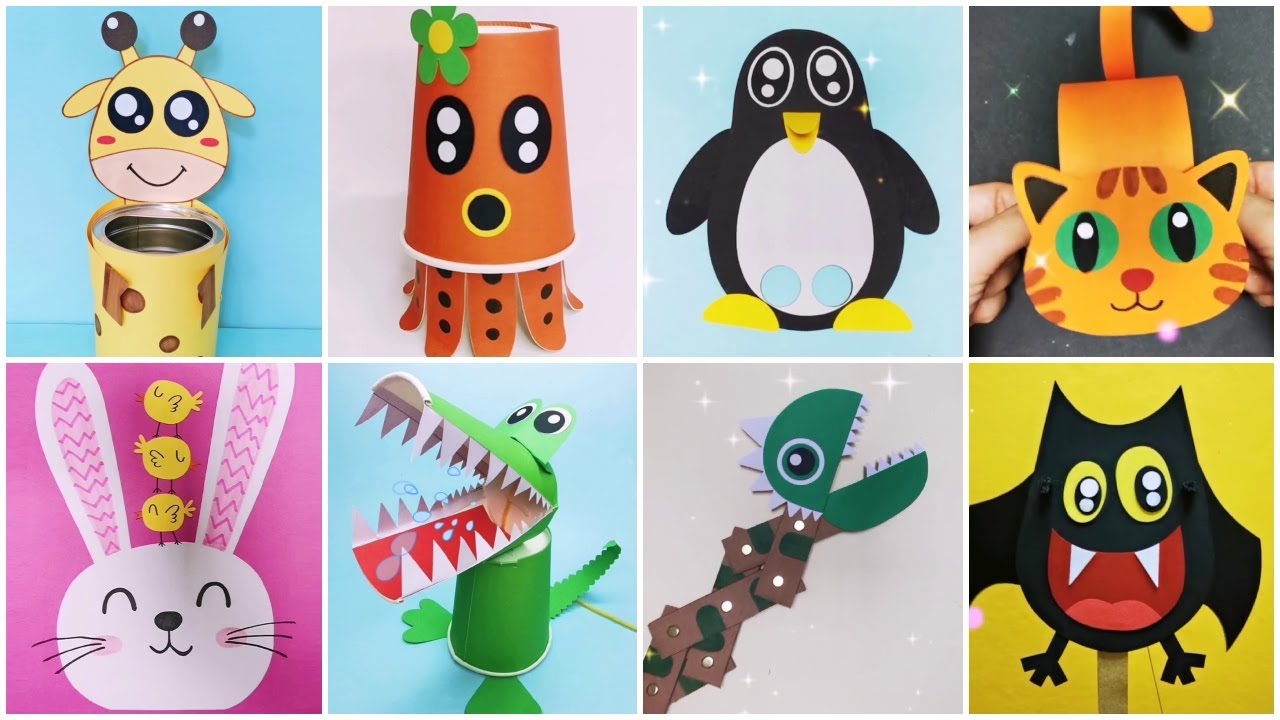 Arts and Crafts for Kids Ages 4-8,Create Your Own Animal Crafts Using Cups,Craft Set for Kids Ages Toddlers 3,4,5,6,8, Size: 9