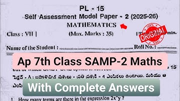 💯real Ap 7th class maths fa2 question paper 2025|7th class self assessment 2 model paper maths 2025