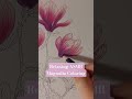 Relaxing Asmr pencil coloring • color with me magnolia flowers #asmr #pencilcoloring
