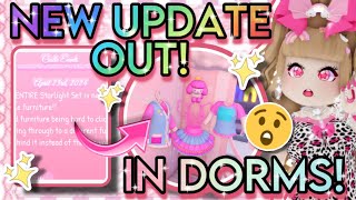 😱ALERT! NEW MINI UPDATE OUT! Starlight set OFFICIALLY in dorms! || Royale High 🏰| Roblox