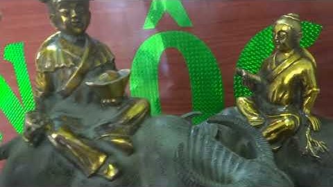đồ đồng cổ - cặp trâu đồng tiên đồng ngọc nữ - đồ vật phong thủy - tiên đồng ngọc nữ cưỡi trâu