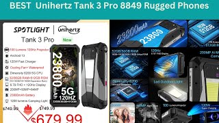 Unihertz Tank 3 Pro 8849 Rugged Phones 5G with 100 Lumens Projector 32/36GB 512GB 23800mAh Waterpr