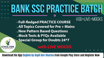 New BANK + SSC PRACTICE  BATCH 2024 | English by Kapil Dev Sharma