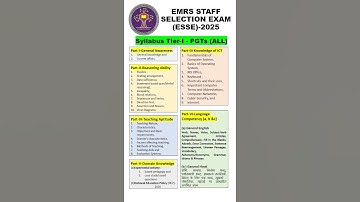EMRS PGT SYLLABUS TIER 1 (ALL SUBJECT) 2025 #emrs #emrspgt  #pgtsyllabus #emrssyllabus #tier1 #pgt