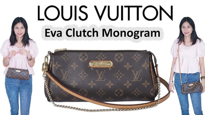 LOUIS VUITTON POCHETTE EVA MONOGRAM CANVAS CLUTCH CROSSBODY BAG-TT3350-SOLD  