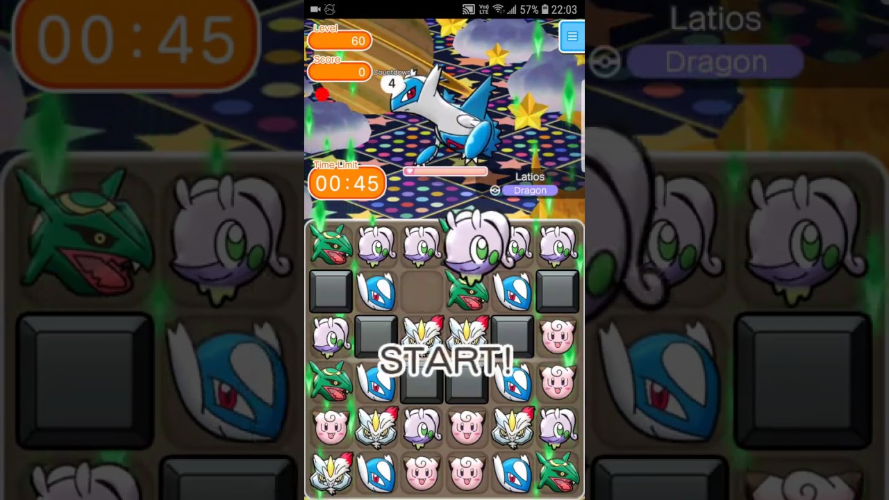 Pokemon Shuffle Mobile Latios Escalation Battle Stage 60 Itemless ポケとる スマホ版 ラティオス レベルアップバトル 07 19 Youtube