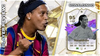 WHAT A CARD!!!!!! FUTURE STAR ICON 95 RATED RONALDINHO PLAYER REVIEW - EA FC24 ULTIMATE TEAM