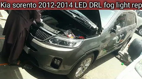 Kia sorento 2012-2014 LED DRL fog light replacement|LED fog light kia sorento|how to install fog lig