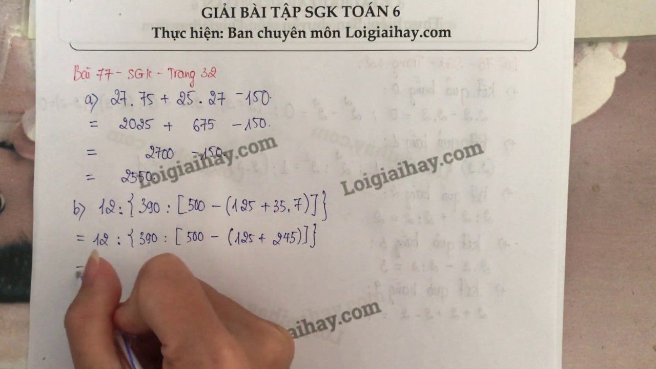 Giải Bai 77 Trang 32 Sgk Toan 6 Tập 1 Youtube