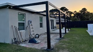DIY ATTACHED MODERN PERGOLA IN JUST TWO DAYS | OUR BACKYARD MAKEOVER (PART 2)