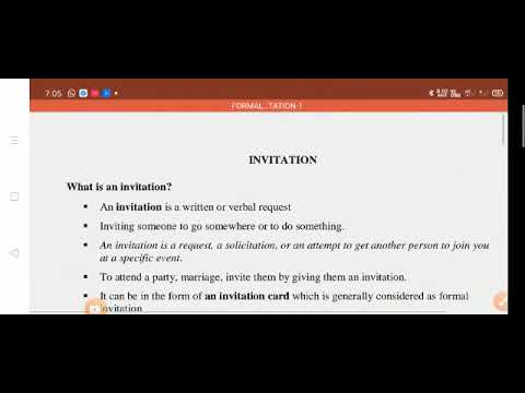 FORMAL INVITATION (PART 1) - YouTube