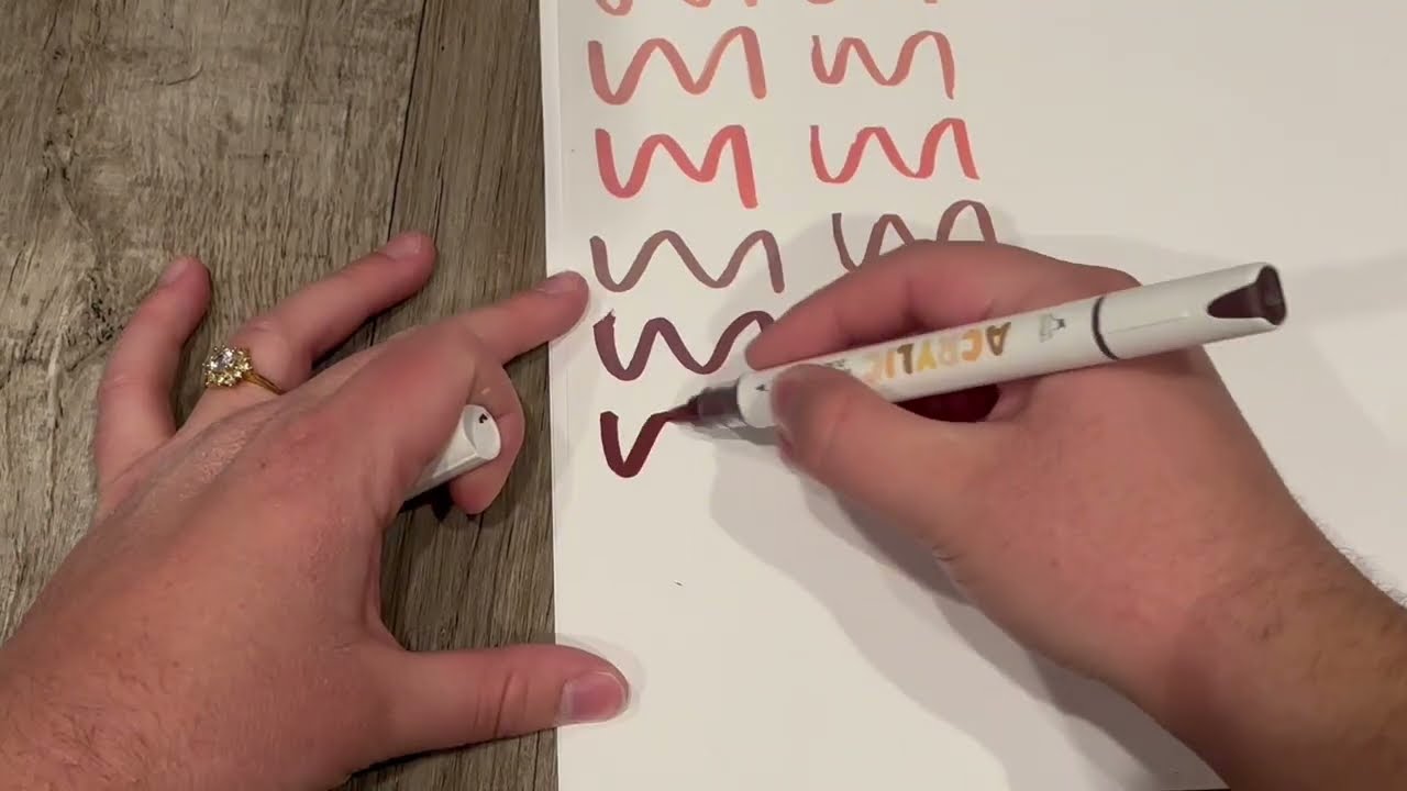 Swatching These Acrylic Markers! This Is Such A Great Palette!