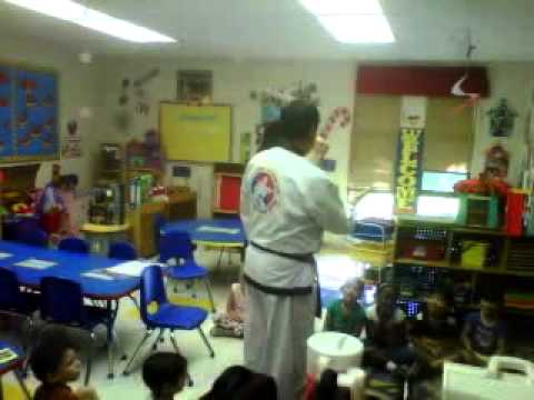 Master Rod teaches pre school teacher to break a board