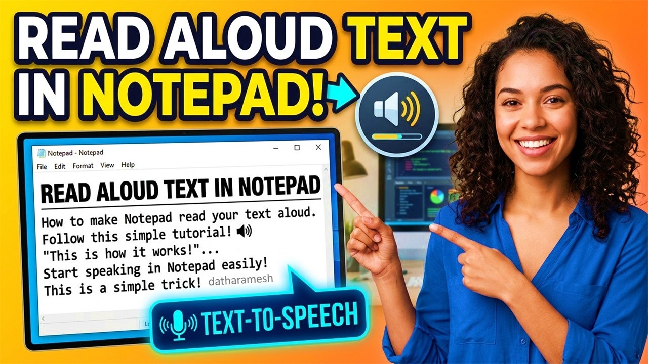 How to Read Aloud Text In Notepad - YouTube