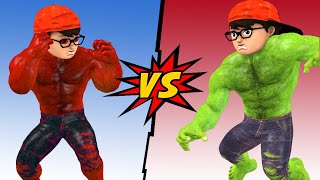 Real Nick Transform Red Nickhulk Vs Fake Nickhulk Alien - Scary teacher 3D Fun Story Animation