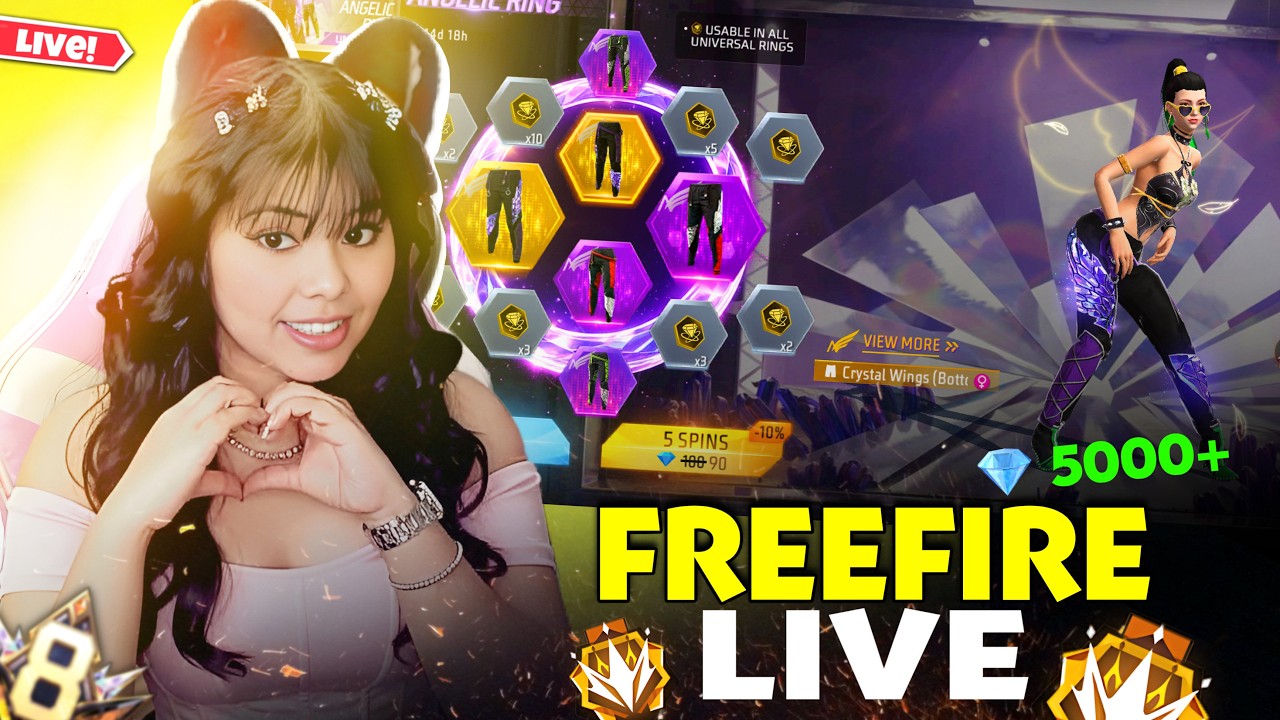 🔴FREE FIRE LIVE WITH RIYA AND 1 VS 4 GUILD TEST😎 