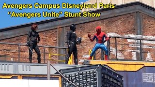 &quot;Avengers Unite&quot; Stunt Show at Avengers Campus Disneyland Paris w/Black Widow, Black Panther +