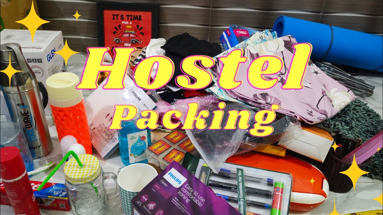 (vlog-6)Hostel packing list all essential things in one video #trending #youtubevideo #dailyvlog
