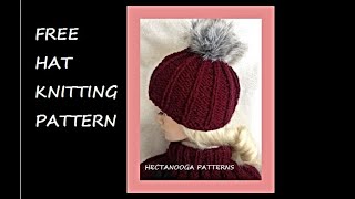 FREE KNITTING PATTERN, HOW TO KNIT A RIBBED HAT, #2702
