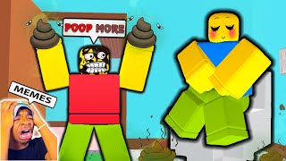 Roblox NEED MORE POOP💩 Funny Moments - ALL ENDINGS | Bacon Strong