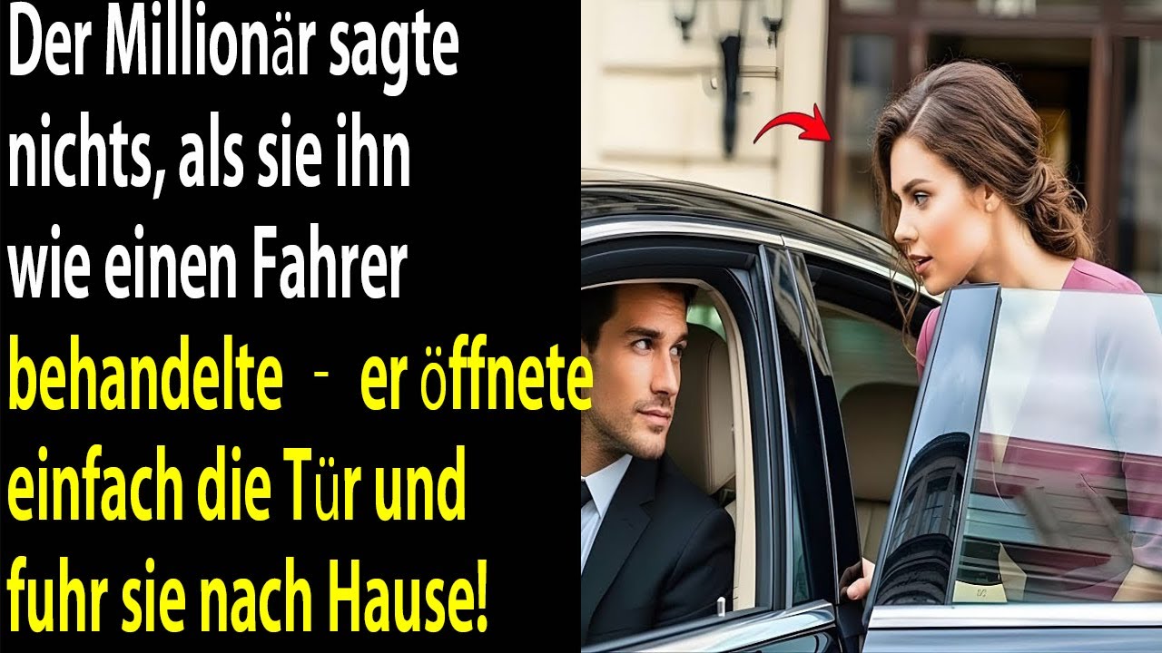 Sie hielt ihn für ihren Fahrer – doch der Millionär öffnete nur lächelnd die Tür und fuhr sie heim.