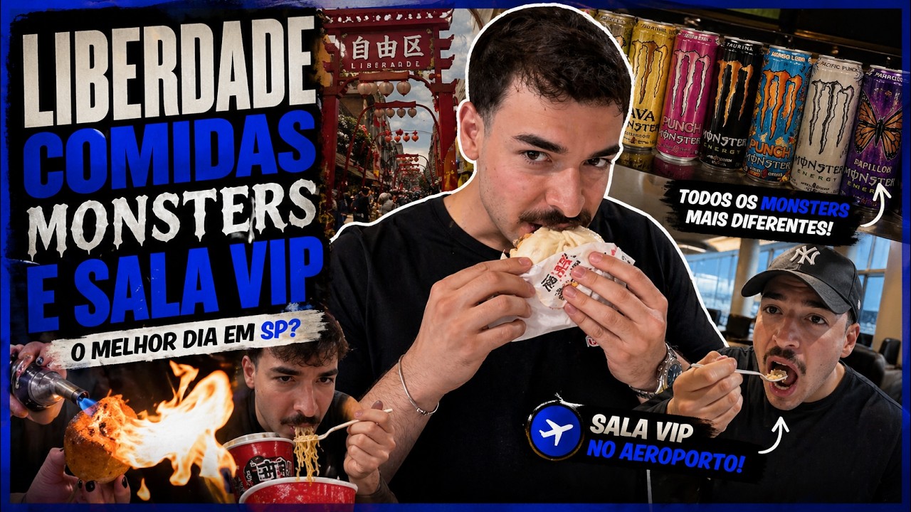Comprei TODOS os MONSTERS mais raros de BRASIL + comida na Liberdade e sala VIP