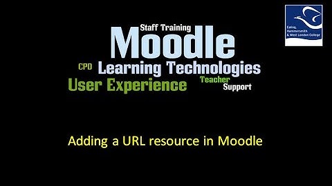 Moodle - Adding a URL resource