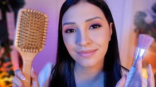 ASMR Face and Hair Brushing for Anxiety | Sleep Without Anxiety | Positive Affirmations