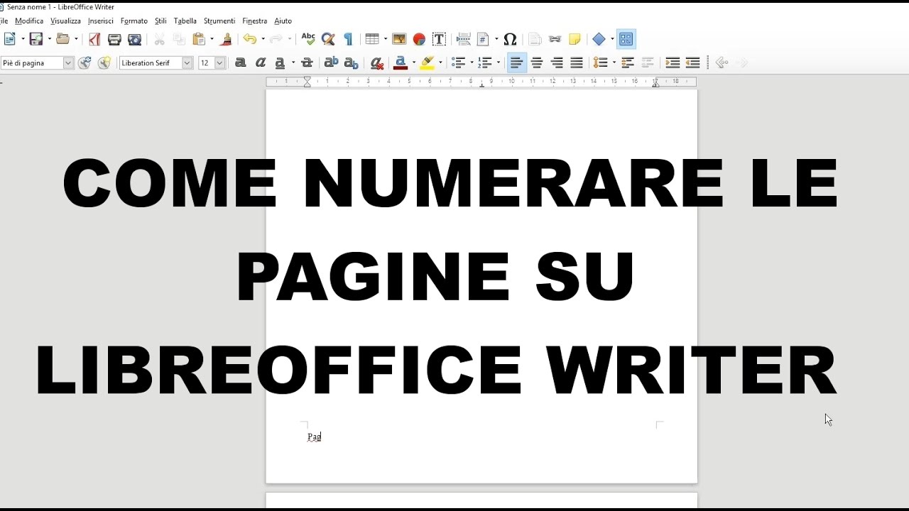 Come numerare le pagine su LibreOffice Writer YouTube