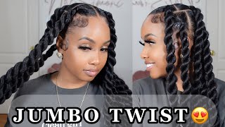 How To: Large Jumbo Twist || Beginner Friendly Hairstyle screenshot 4