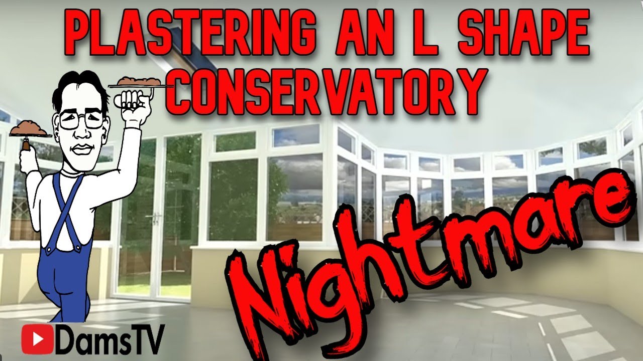 Штукатурка, зимний сад в форме буквы L