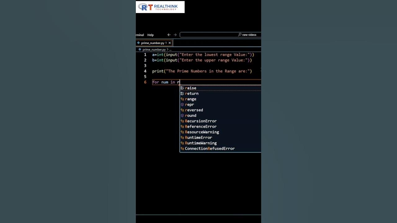 Python Program to Print all Prime Numbers in an Interval - YouTube