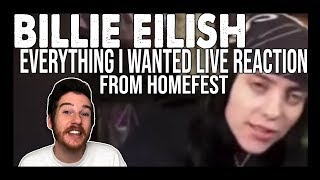 BILLIE EILISH: Everything I Wanted LIVE REACTION (HomeFest on The Late Late Show with James Corden)