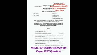 NSOU PG Political Science 6th Paper 2023 Question # NSOU MA Pol.Sc 6th Paper 2023 Question