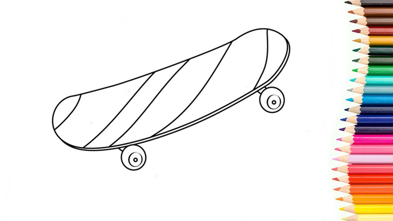 COMO DESENHAR UM SKATE - YouTube