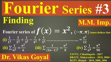 Fourier Series #3 (M.M.Imp. Numerical Problem) #FourierSeries #EngineeringMathematics #BScMaths