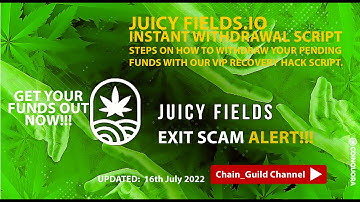 JUICY FEILD EXIT SCAM WITHDRAWAL METHOD...